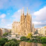 Landscape of Barcelona city from the roof top of hotal