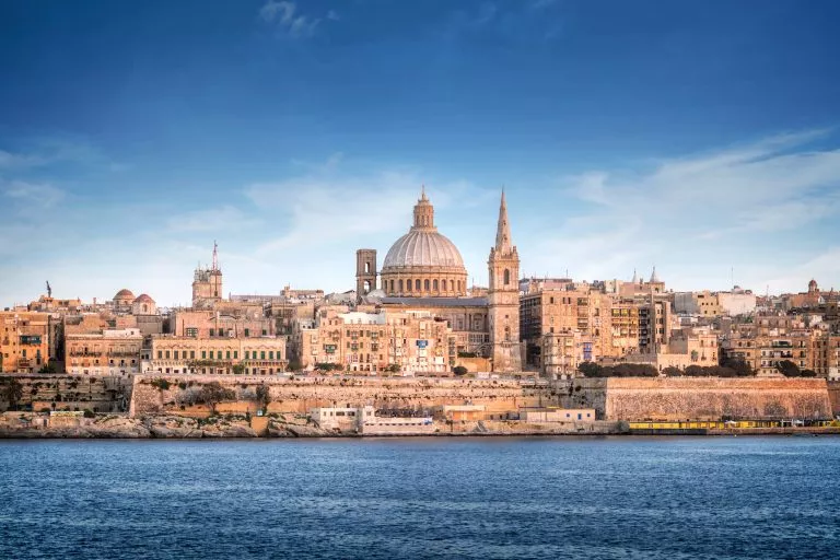 Valletta skyline with the St. Pauls Cathedral