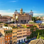 View from Palatine hill to Palazzo Senatorio - Rome